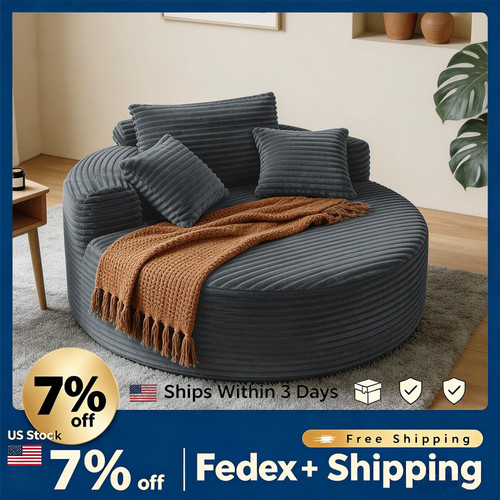 Oversized round corduroy - 55",